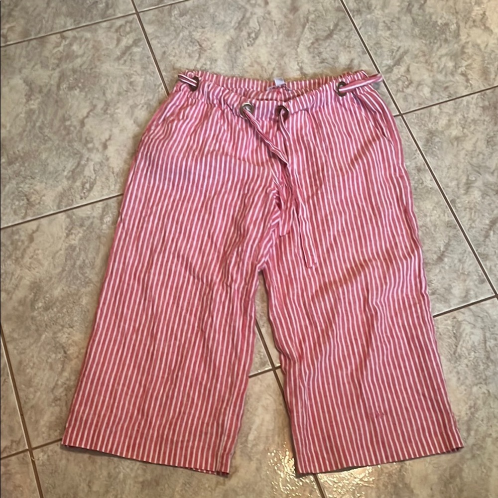 Michael Kors Pink Striped Wide Leg Pants